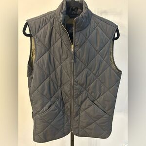 J. Crew Quilted Black Zip-Front Quilted Vest